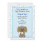 Cute Brown Puppy Dog on Blue Boys Baby Shower