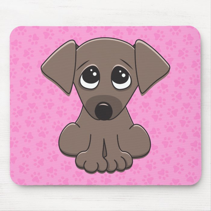 Cute brown puppy dog with big begging eyes mouse pad