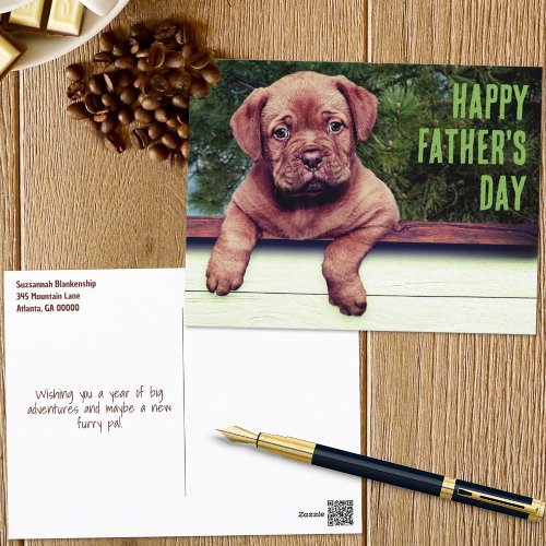 Cute Brown Puppy Photo Special Occasion Template Postcard