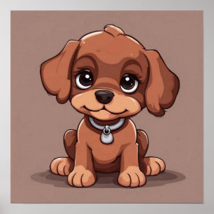 Cute brown puppy poster