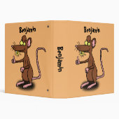 Cute brown rat thumbs up cartoon 3 ring binder (Background)