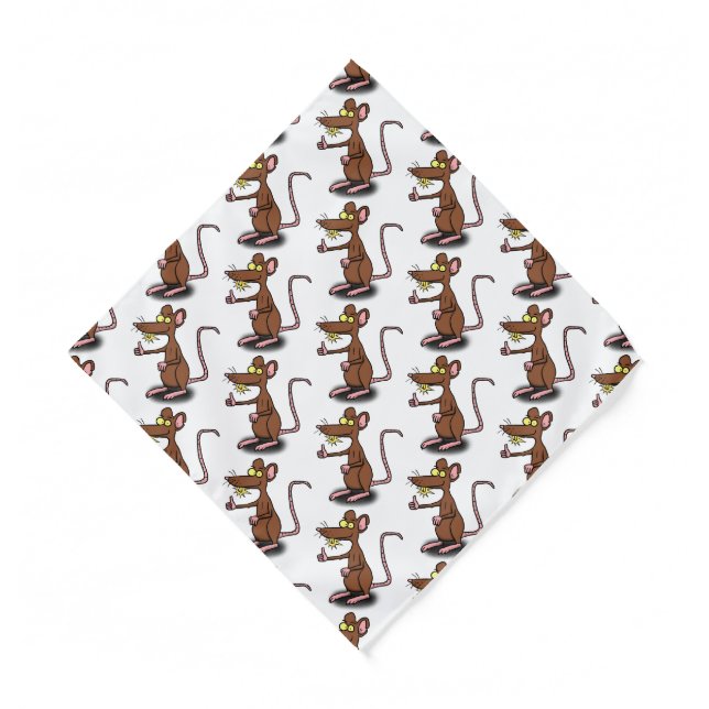 Cute brown rat thumbs up cartoon bandana (Front)