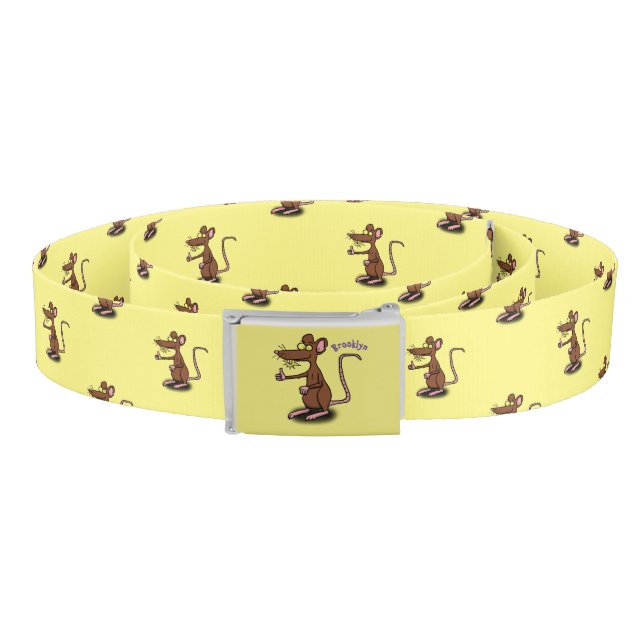 Cute brown rat thumbs up cartoon belt (Coil)