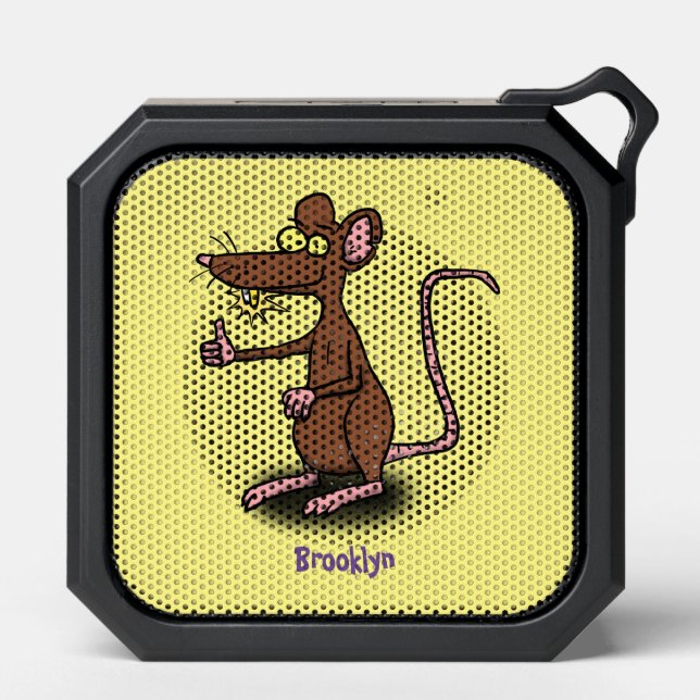 Cute brown rat thumbs up cartoon bluetooth speaker (Front)