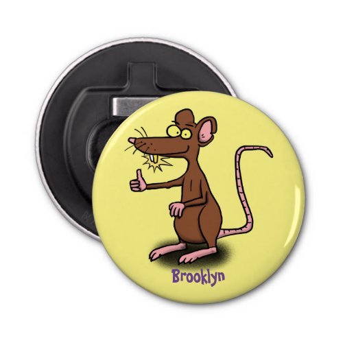 Cute brown rat thumbs up cartoon bottle opener