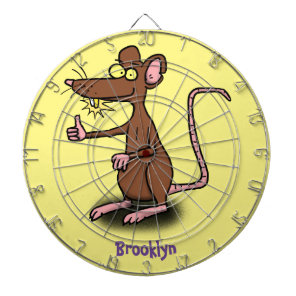 Cute brown rat thumbs up cartoon dart board