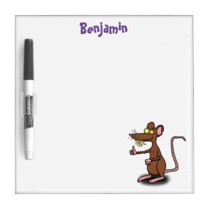 Cute brown rat thumbs up cartoon dry erase board