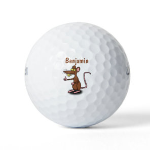 Cute brown rat thumbs up cartoon golf balls