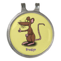 Cute brown rat thumbs up cartoon