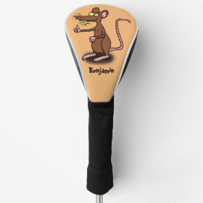 Cute brown rat thumbs up cartoon golf head cover