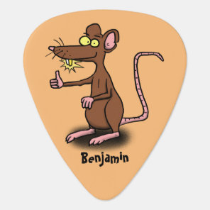Cute brown rat thumbs up cartoon  guitar pick