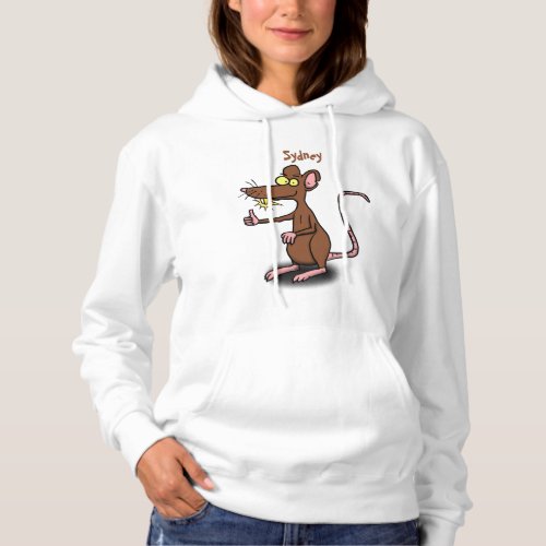 Cute brown rat thumbs up cartoon hoodie