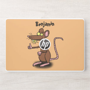 Cute brown rat thumbs up cartoon HP laptop skin