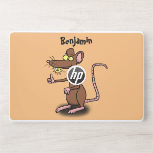 Cute brown rat thumbs up cartoon HP laptop skin