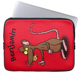 Cute brown rat thumbs up cartoon laptop sleeve