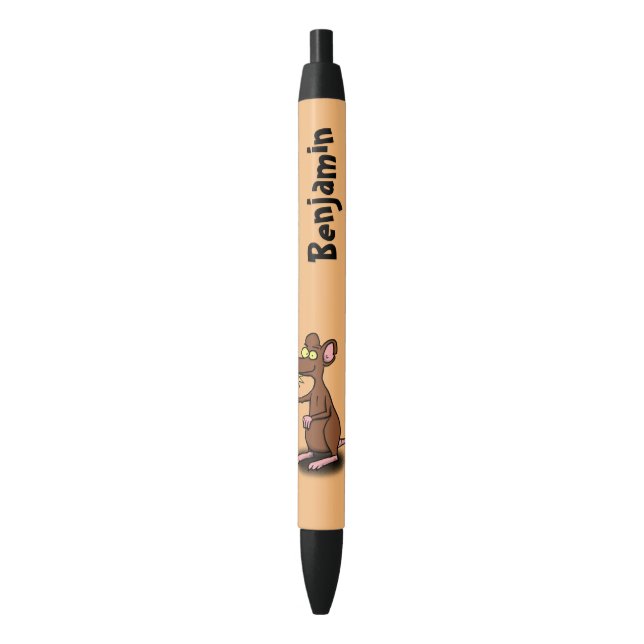 Cute brown rat thumbs up cartoon pen (Front Vertical)