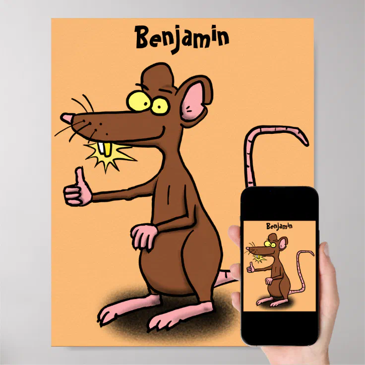Cute brown rat thumbs up cartoon poster | Zazzle Cute brown rat thumbs up cartoon poster | Zazzle