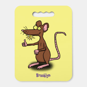Cute brown rat thumbs up cartoon seat cushion