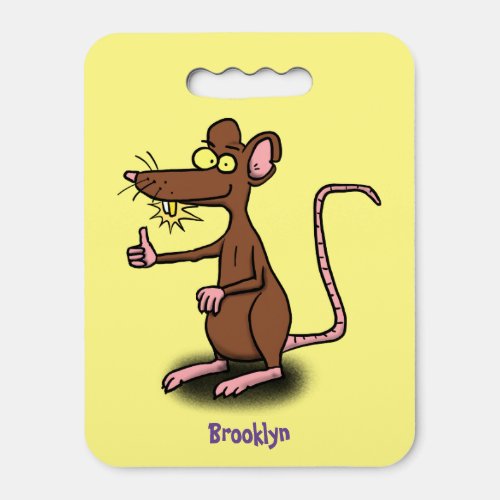 Cute brown rat thumbs up cartoon seat cushion