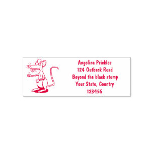 Cute brown rat thumbs up cartoon self-inking stamp