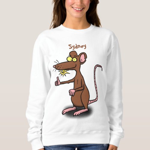 Cute brown rat thumbs up cartoon sweatshirt