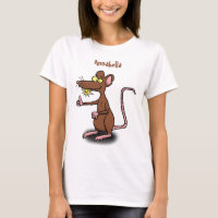 Cute brown rat thumbs up cartoon