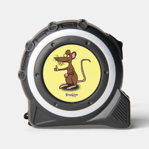 Cute brown rat thumbs up cartoon tape measure