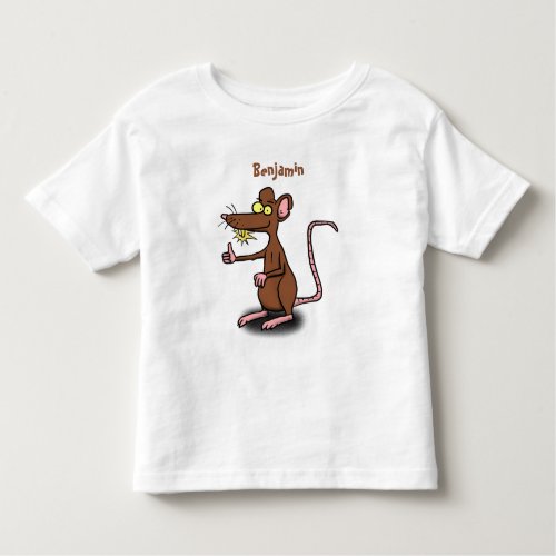 Cute brown rat thumbs up cartoon toddler t_shirt