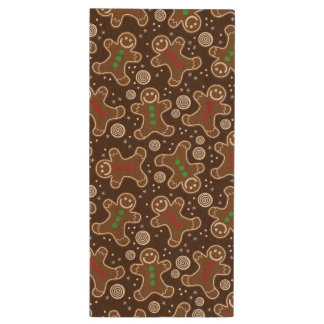 Cute Brown Red Green Christmas Gingerbreads Wood Flash Drive