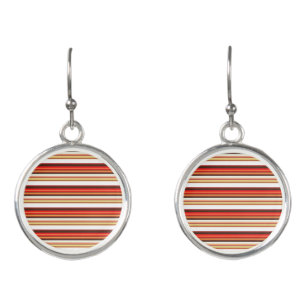 Cute brown red stripes earrings