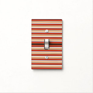 Cute brown red stripes light switch cover