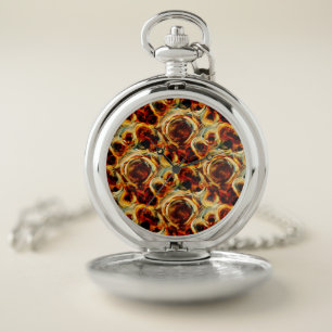 Cute brown seamless smudge pattern pocket watch
