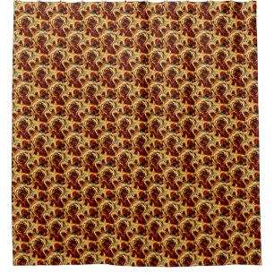 Cute brown seamless smudge pattern shower curtain