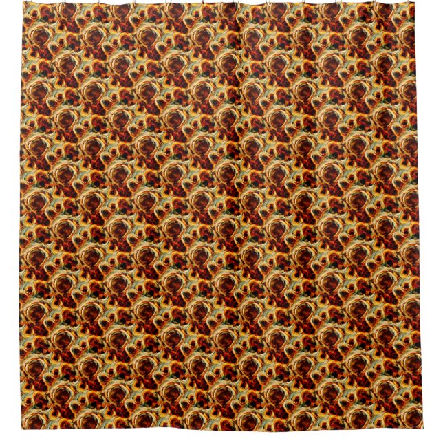 Cute brown seamless smudge pattern shower curtain (Front)