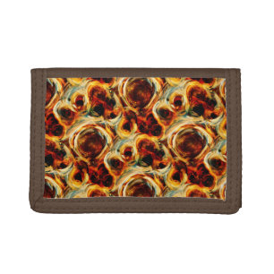 Cute brown seamless smudge pattern tri-fold wallet