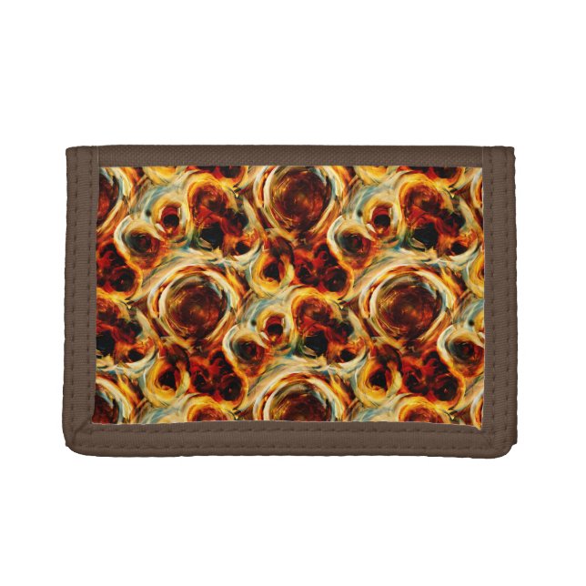 Cute brown seamless smudge pattern tri-fold wallet (Front)