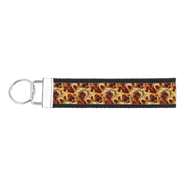 Cute brown seamless smudge pattern wrist keychain (Keys on Left)