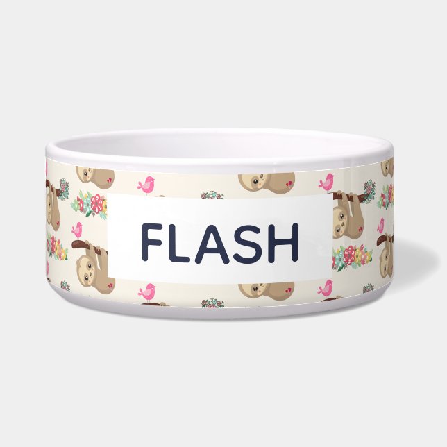 Cute Brown Sloth Hanging Upside down Pattern Bowl (Front)