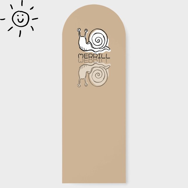 Cute Brown Snail Reflection Doodle Custom Name  Bookmarks (Creator Uploaded)
