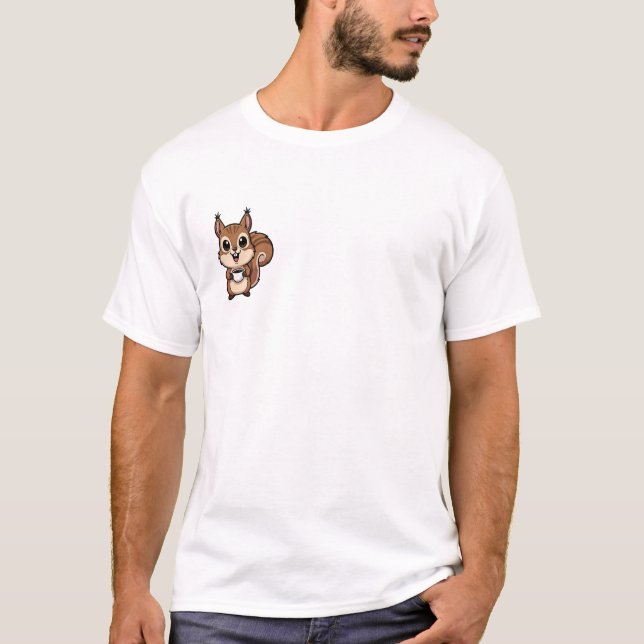Cute Brown Squirrel Cartoon T-Shirt (Front)