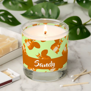 Cute brown squirrel pattern scented candle