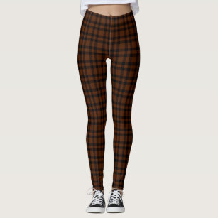 Women's Brown Plaid Leggings