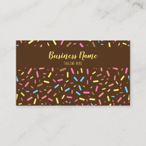 Cute Brown Sweet Sprinkles Ice Cream Confectinery Business Card