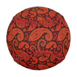 Cute brown swirl paisley patterns baseball
