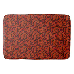 Cute brown swirl paisley patterns bathroom mat