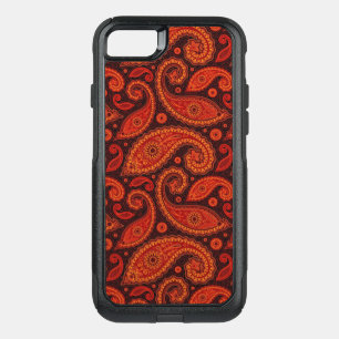 Cute brown swirl paisley patterns OtterBox commuter iPhone SE/8/7 case