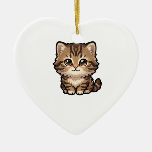 Cute Brown Tabby Kitten Ornament