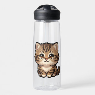Cute Brown Tabby Kitten Water Bottle