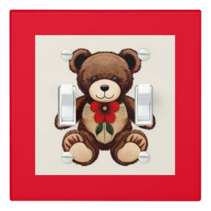 Cute Brown Teddy Bear Light Switch Cover