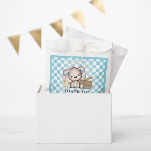 Cute Brown Teddy Bear Picnic Baby Shower Favor Bag